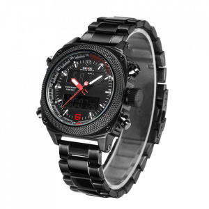 Ceas WEIDE, Quartz, Casual Sport, Rosu, Curea Metalica, WH7302B-2C