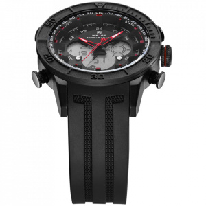 Ceas WEIDE, Quartz, Casual Sport, Rosu, Curea Silicon, WH6308B-6C