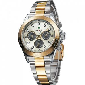Ceas WEIDE, Quartz, Clasic, Auriu, Curea Metalica, WH3309G-1C