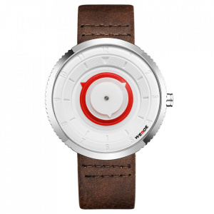 Ceas WEIDE, Quartz, Fashion, Alb, Curea Piele, WD006-1C