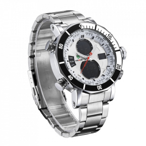 Ceas WEIDE, Quartz, Casual Sport, Alb, Curea Metalica, WH5203-2C