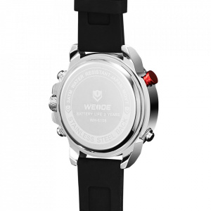 Ceas WEIDE, Quartz, Casual Sport, Alb, Curea Silicon, WH6108-4C
