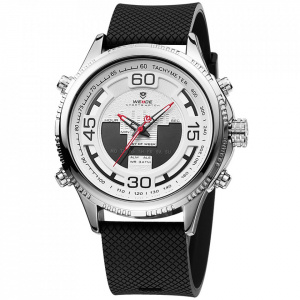 Ceas WEIDE, Quartz, Casual Sport, Alb, Curea Silicon, WH6306-4C