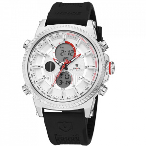 Ceas WEIDE, Quartz, Casual Sport, Alb, Curea Silicon, WH6403-2C