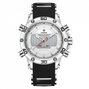 Ceas WEIDE, Quartz, Casual Sport, Alb, Curea Silicon, WH6910-4C
