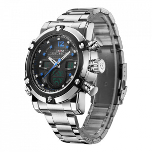 Ceas WEIDE, Quartz, Casual Sport, Albastru, Curea Metalica, WH5205-5C