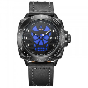 Ceas WEIDE, Quartz, Casual Sport, Albastru, Curea Piele, UV1510B-4C