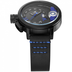 Ceas WEIDE, Quartz, Casual Sport, Albastru, Curea Piele, UV1606B-4C