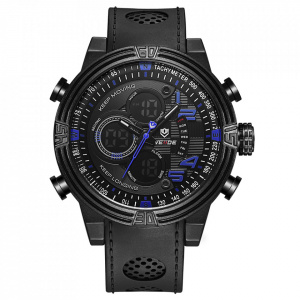 Ceas WEIDE, Quartz, Casual Sport, Albastru, Curea Piele, WH5209B-8C