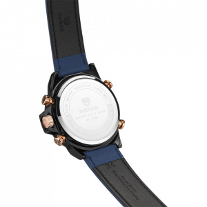 Ceas WEIDE, Quartz, Casual Sport, Albastru, Curea Piele, WH7309B-3C