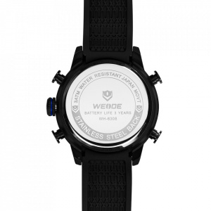 Ceas WEIDE, Quartz, Casual Sport, Albastru, Curea Silicon, WH6308B-8C