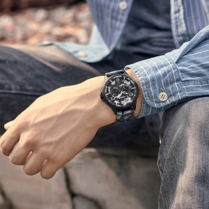Ceas WEIDE, Quartz, Casual Sport, Camuflaj, Curea Piele, WD008-1C