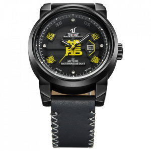 Ceas WEIDE, Quartz, Casual Sport, Galben, Curea Piele, UV1509B-3C