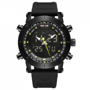 Ceas WEIDE, Quartz, Casual Sport, Galben, Curea Silicon, WH6309B-3C