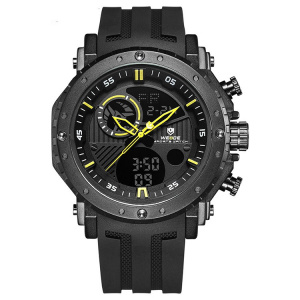 Ceas WEIDE, Quartz, Casual Sport, Galben, Curea Silicon, WH6903-3C