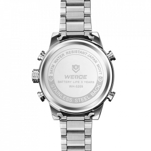 Ceas WEIDE, Quartz, Casual Sport, Negru, Curea Metalica, WH5209-1C