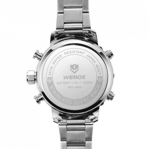 Ceas WEIDE, Quartz, Casual Sport, Negru, Curea Metalica, WH6905-1C
