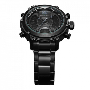 Ceas WEIDE, Quartz, Casual Sport, Negru, Curea Metalica, WH6905B-1C