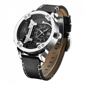 Ceas WEIDE, Quartz, Casual Sport, Negru, Curea Piele, UV1506-1C