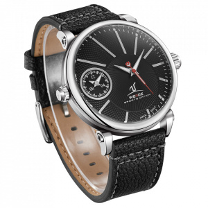 Ceas WEIDE, Quartz, Casual Sport, Negru, Curea Piele, UV1508-1C
