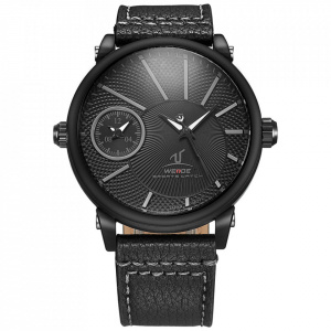Ceas WEIDE, Quartz, Casual Sport, Negru, Curea Piele, UV1508B-2C