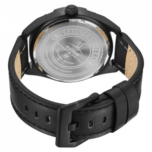 Ceas WEIDE, Quartz, Casual Sport, Negru, Curea Piele, UV1701B-1C