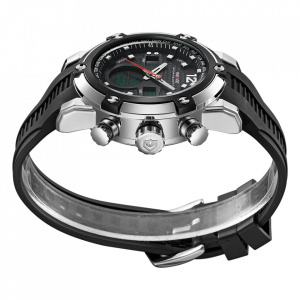 Ceas WEIDE, Quartz, Casual Sport, Negru, Curea Silicon, WH5205-7C