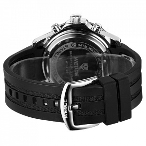 Ceas WEIDE, Quartz, Casual Sport, Negru, Curea Silicon, WH6105-7C