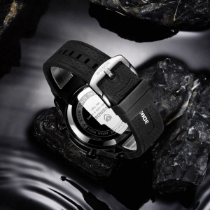 Ceas WEIDE, Quartz, Casual Sport, Negru, Curea Silicon, WH7301B-1C