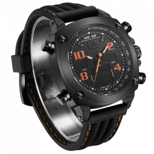 Ceas WEIDE, Quartz, Casual Sport, Orange, Curea Silicon, WH5208B-5C