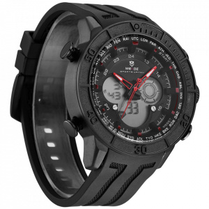 Ceas WEIDE, Quartz, Casual Sport, Rosu, Curea Silicon, WH6308B-6C