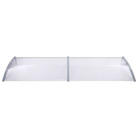 Copertină de ușă, gri și transparent, 300 x 80 cm, PC