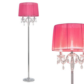 [lux.pro]® Lampa de podea eleganta - Noble Purple 3 x E 14 - 40W - roz / crom
