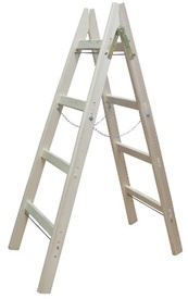 Scara Lemn Dubla cu Lant cu 5 trepte - H = 2 m