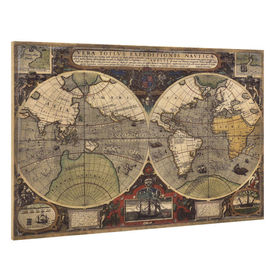 Design fotografie de perete - Harta lumii Model 1- cu rama - 80x120x3,8cm