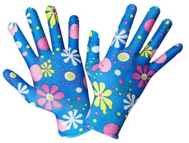Manusi Gradina Motiv Floral ( Albastru ) - 673734
