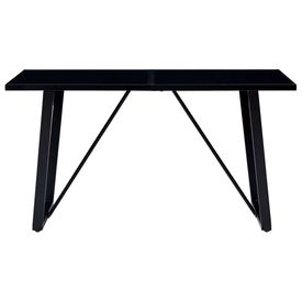 Masă de bucătărie, negru, 160 x 80 x 75 cm, sticlă securizată