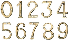 Cifre din Alama pt Usa de Apartament "4" - 1 buc