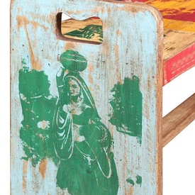 Cola Bancă din lemn masiv reciclat, 100 x 30 x 50 cm