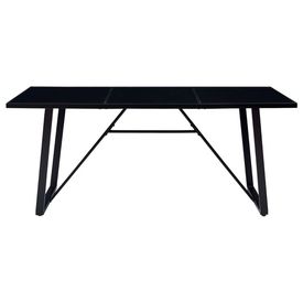 Masă de bucătărie, negru, 180 x 90 x 75 cm, sticlă securizată