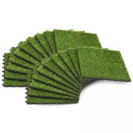 Plăci de iarbă artificială, 20 buc, 30x30 cm, Verde