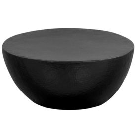vidaXL Măsuță de cafea, negru, 70 x 30 cm, aluminiu bătut cu ciocanul