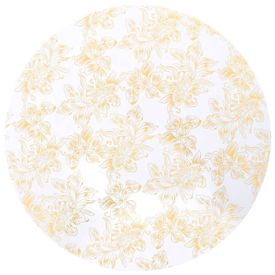 Huse elastice de masă, 2 buc., alb cu imprimeu auriu, 70 cm