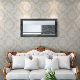 Oglindă verticală în stil baroc, 120 x 60 cm, negru