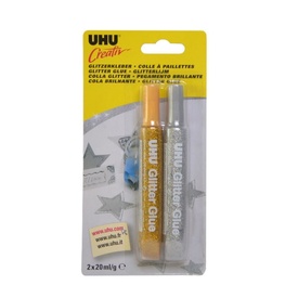 UHU Creativ Glitter glue Ag/Au bl c. 44120