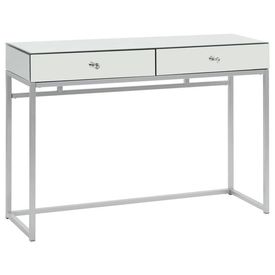 vidaXL Masă consolă tip oglindă, oțel și sticlă, 107 x 33 x 77 cm