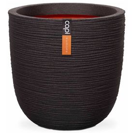 Capi Jardinieră în formă de ou "Nature Rib" negru 35 x 34 cm, PKBLR932