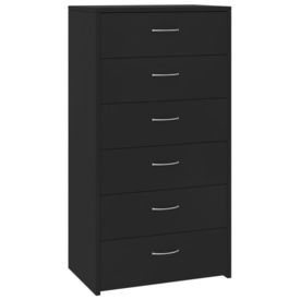 Servantă cu 7 sertare, negru, 50 x 34 x 96 cm, PAL