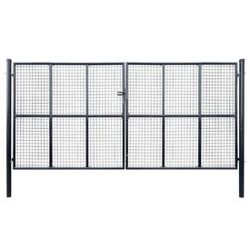 Poartă din plasă grădină, oțel galvanizat, 400 x 175 cm, gri