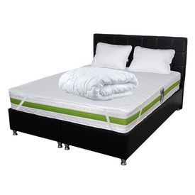 Set Saltea Pocket Spring MILANO 160x200x24 plus 2 perne 50x70 puls Husa hipoalergenica plus Pilota microfibra iarna 180x200
